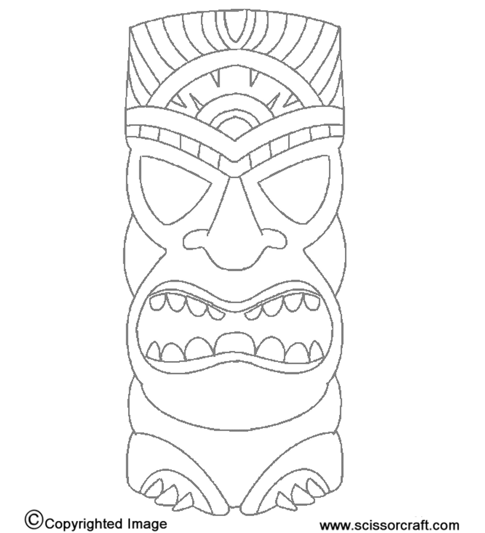 Hawaiian tiki masks coloring pages sketch coloring page tiki faces hawaiian birthday party luau theme party