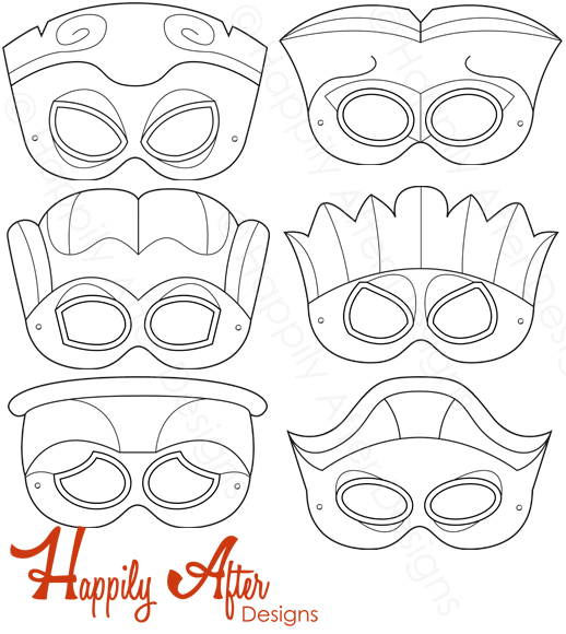 Tiki printable coloring masks â happily after designs