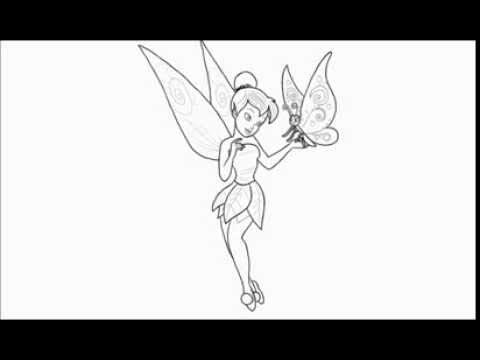 How to draw tinkerbell the fairy with a butterfly