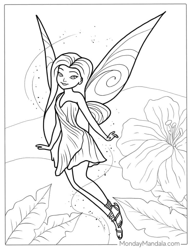 Tinker bell coloring pages free pdf printables