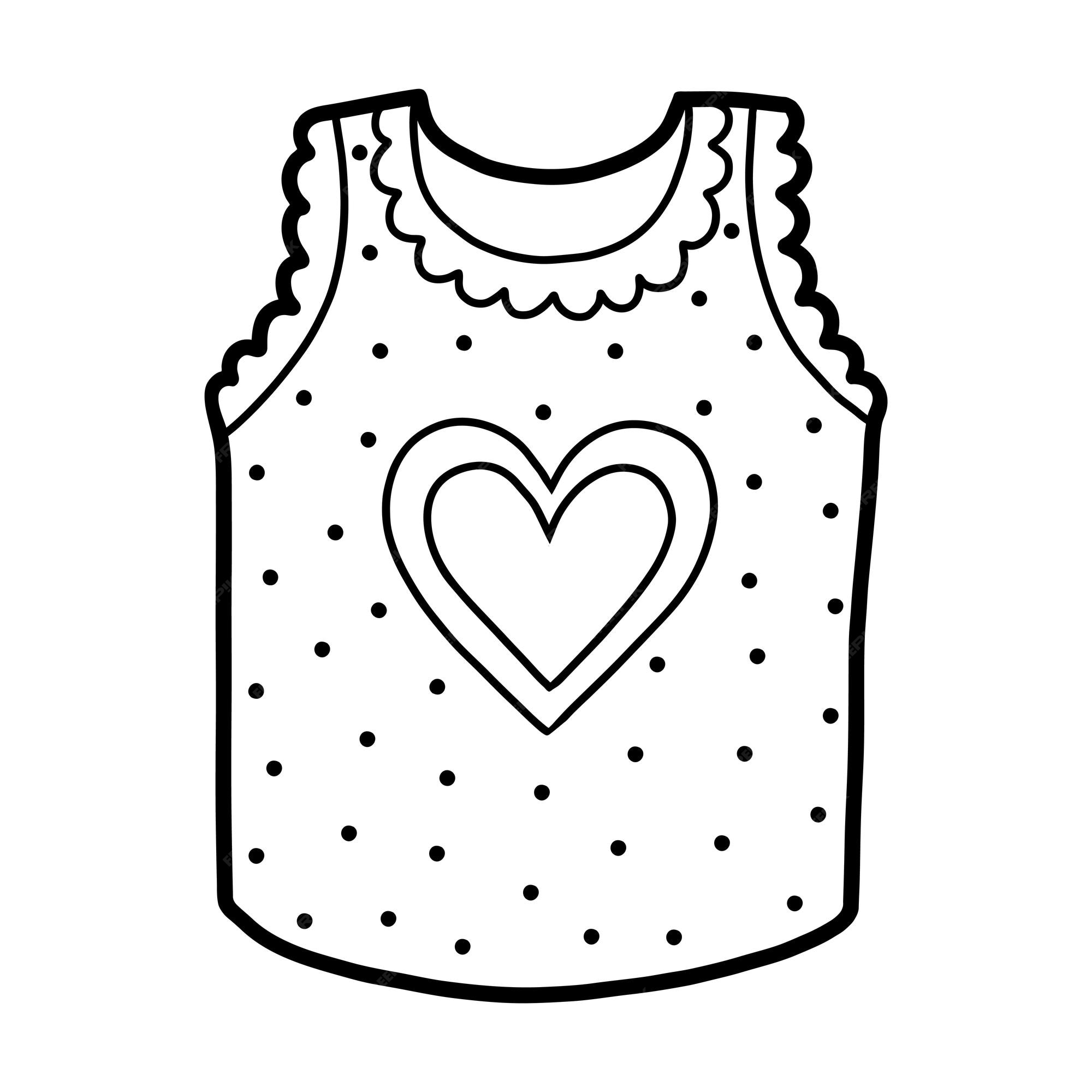 Premium vector coloring book vest with a heart