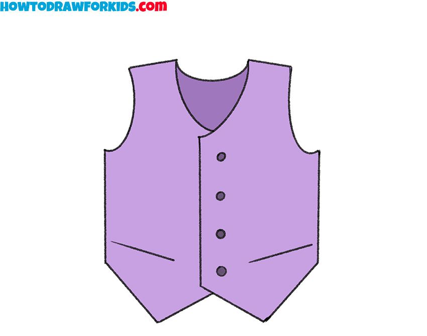 How to draw a vest