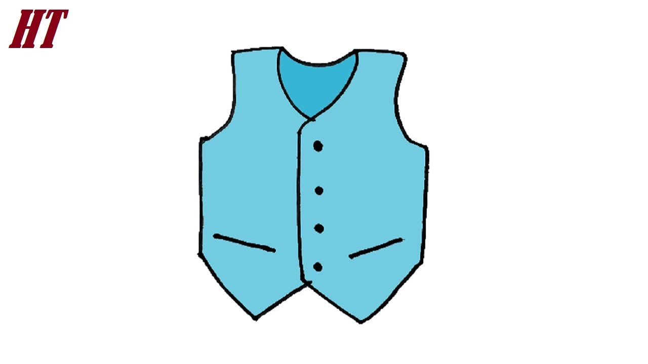 How to draw a vest easy step by step