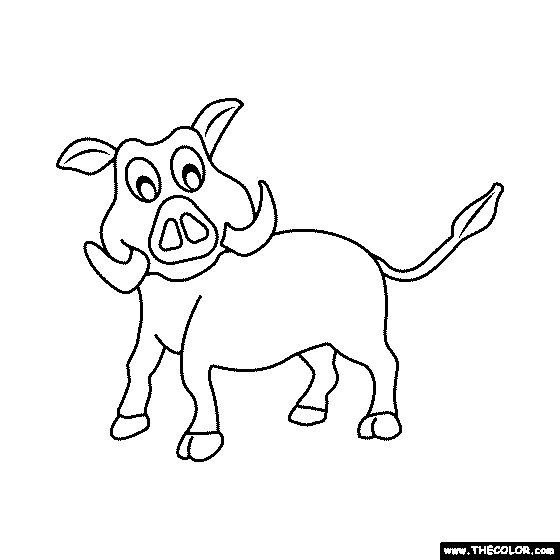 Warthog coloring page