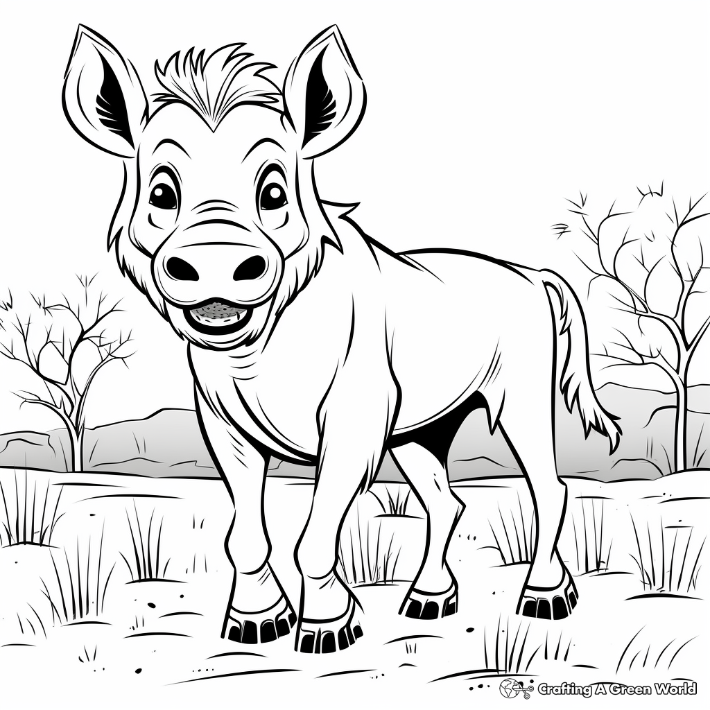 Warthog coloring pages