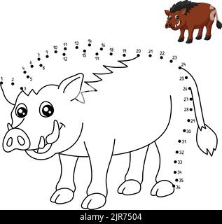 Warthog coloring page for kids stock vector image art