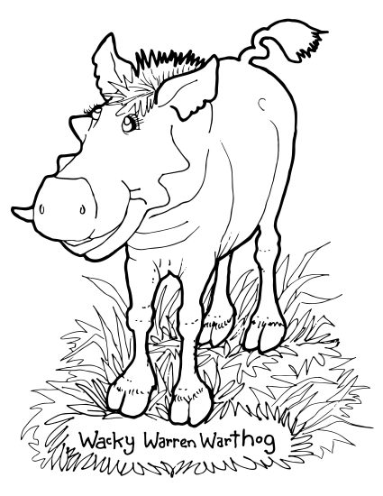 Warthog coloring page