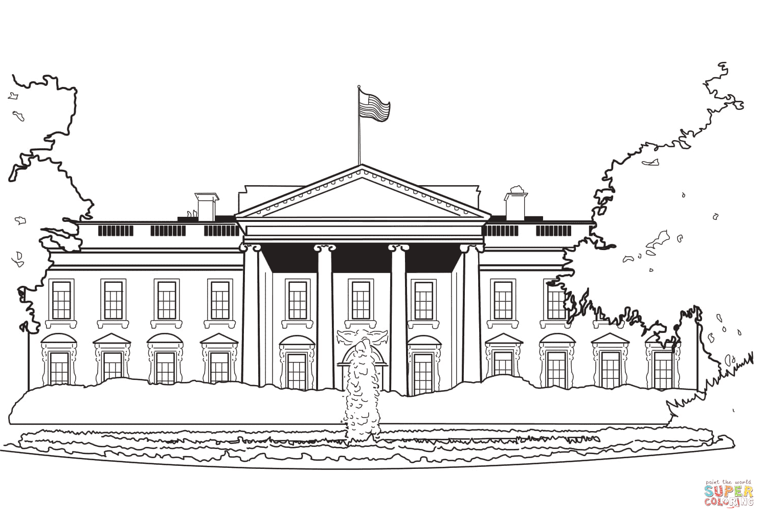 The white house coloring page free printable coloring pages