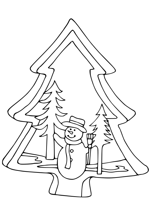 Winter tree drawing for coloring page free printable nurieworld