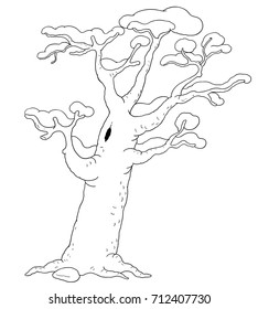 Four seasons winter tree coloring page stock illustration