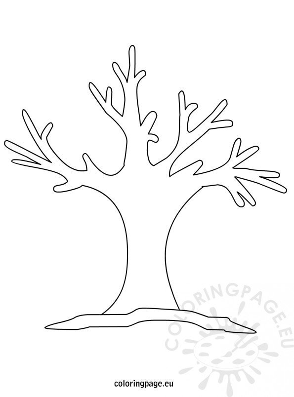 Winter tree coloring page