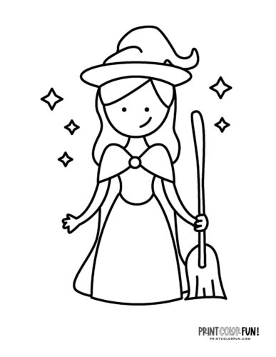 Witch coloring pages for halloween craft fun and learning at