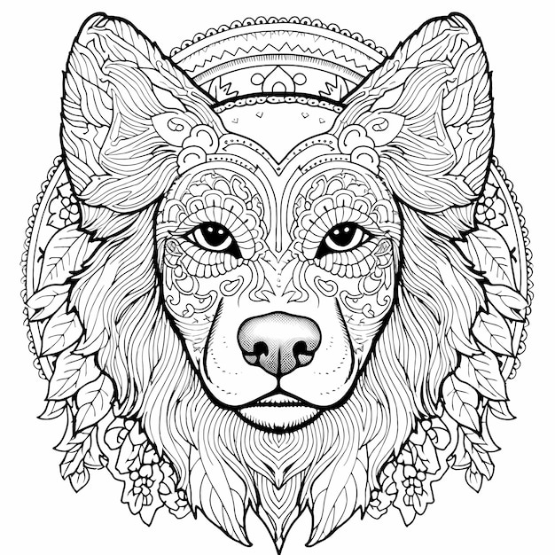 Premium ai image paws and patterns dog breed coloring pages relaxation and creativity