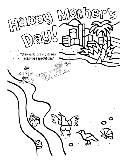 Happy mothers day coloring page