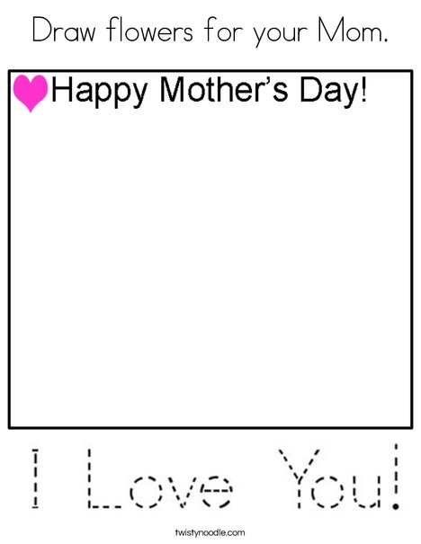 Draw flowers for your mom coloring page