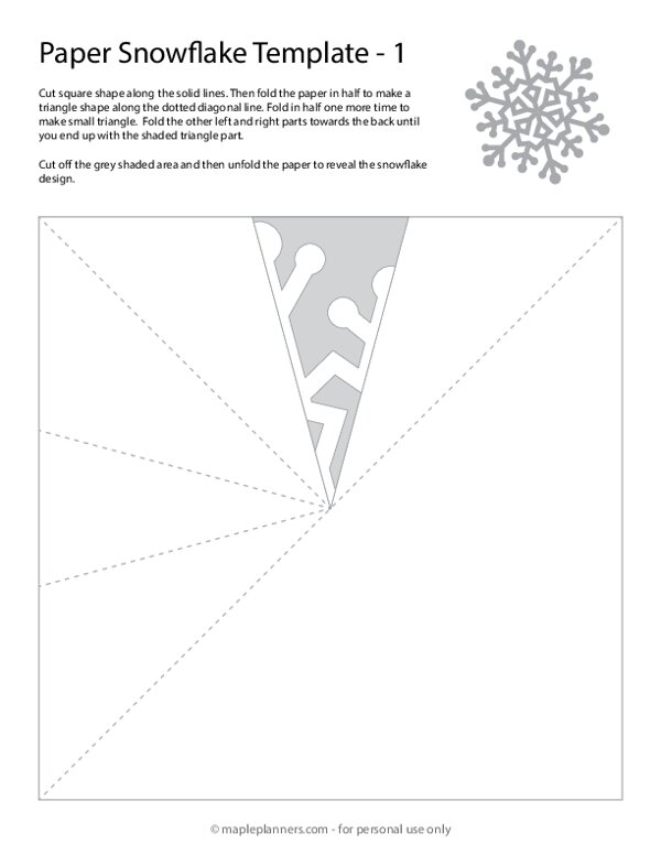 Free printable paper snowflake template