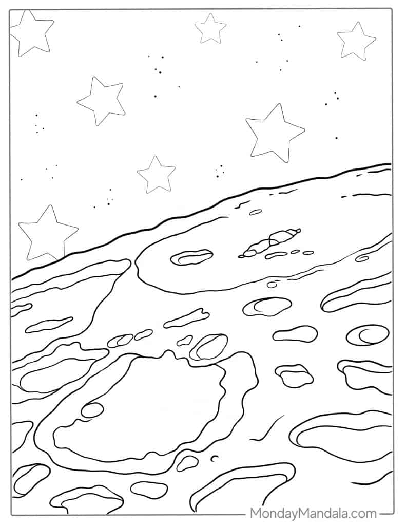 Moon coloring pages free pdf printables