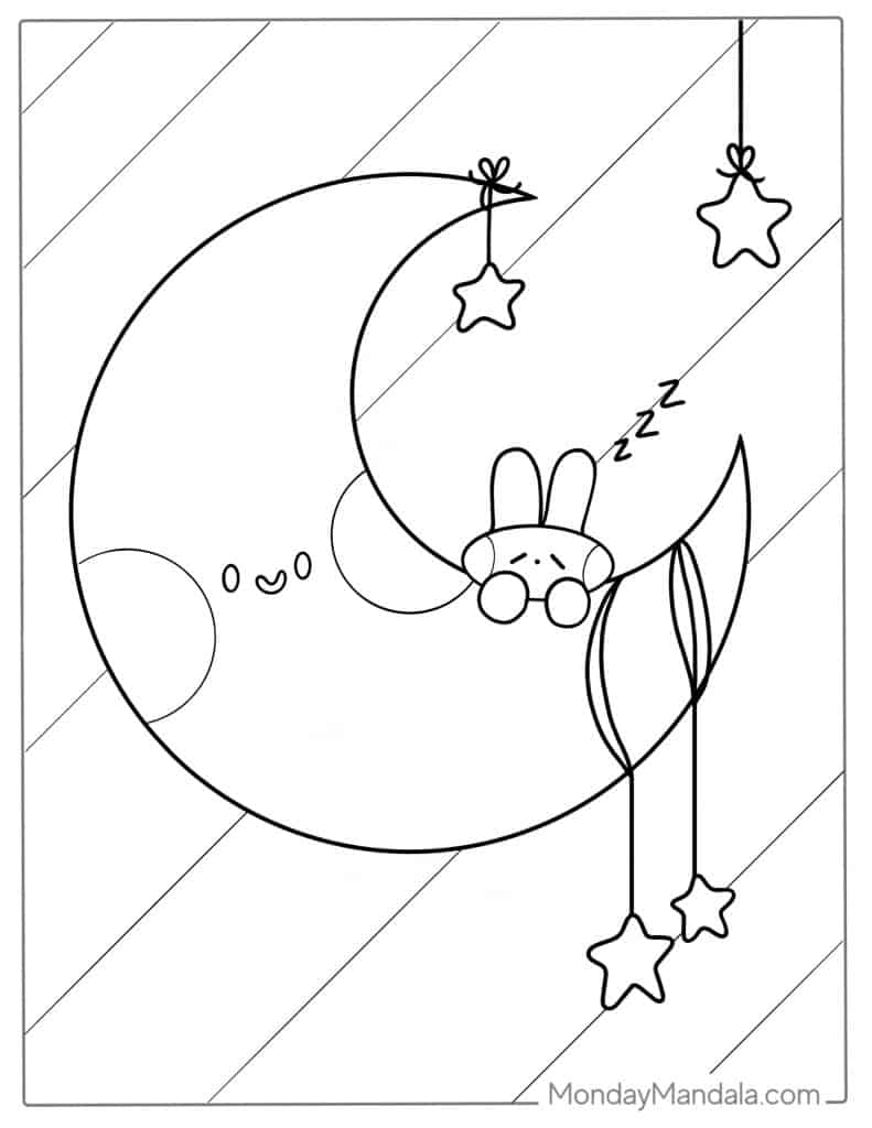 Moon coloring pages free pdf printables