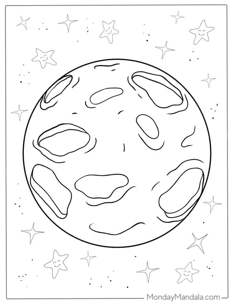 Moon coloring pages free pdf printables