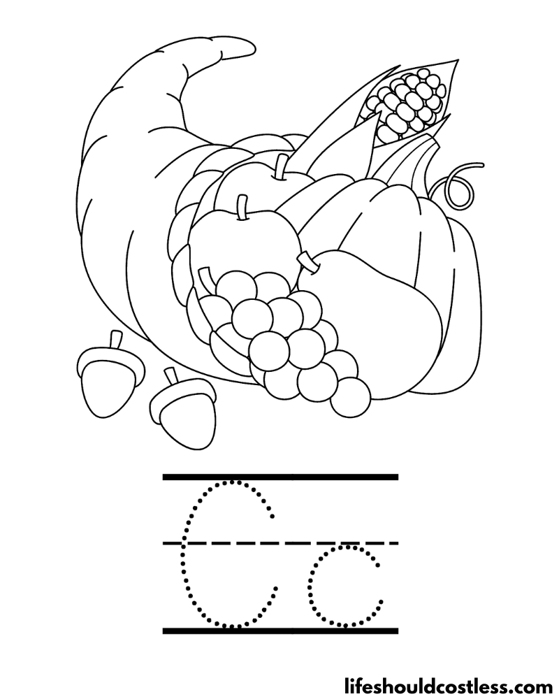 Cornucopia coloring pages free printable pdf templates