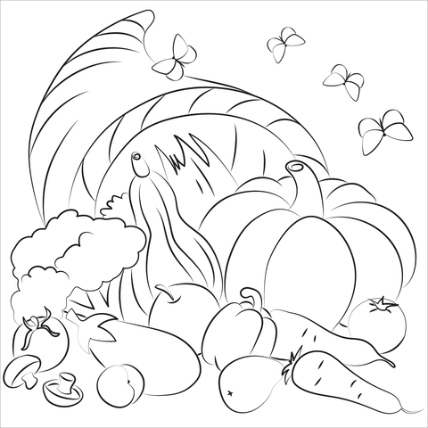 Cornucopia coloring page free printable coloring pages