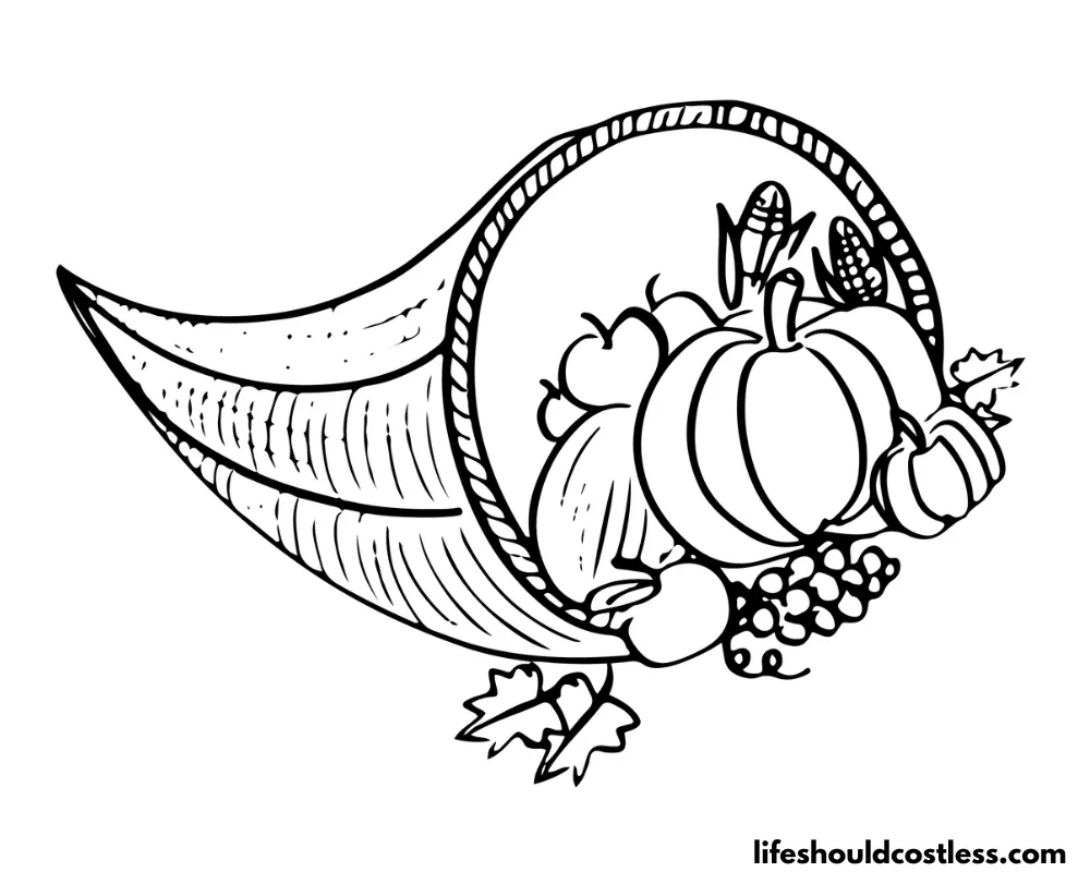 Cornucopia coloring pages free printable pdf templates