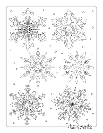 Best snowflake coloring pages free snowflake templates