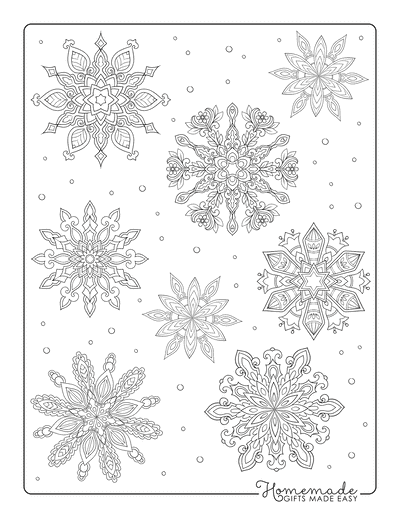 Best snowflake coloring pages free snowflake templates