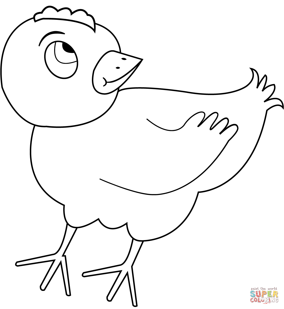 Cute chicken coloring page free printable coloring pages