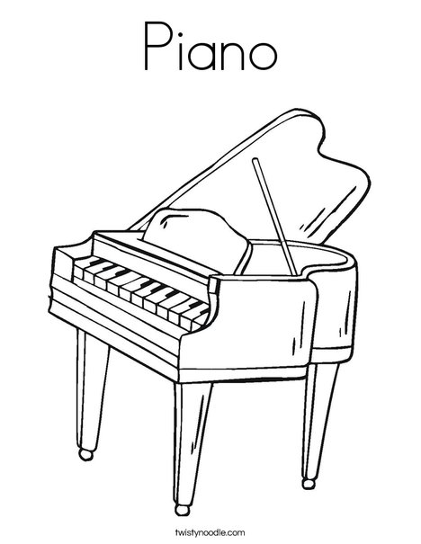 Piano coloring page