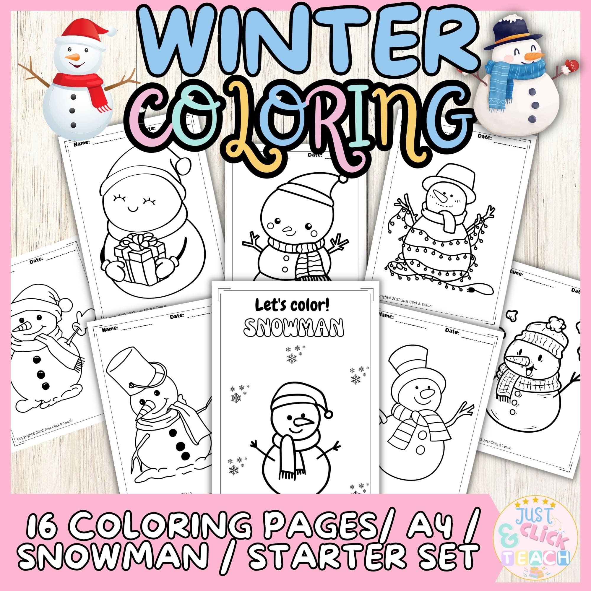 Winter no prep coloring pages snowman coloring pages winter fun coloring made by teachers