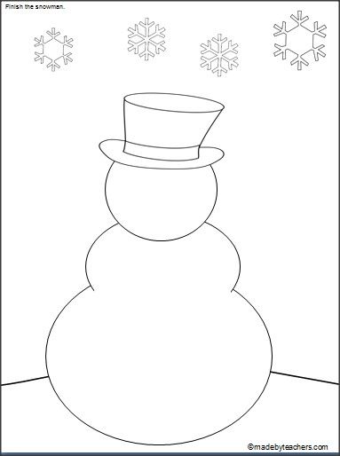 Unfinished snowman coloring and drawing printable made by teachers winter crafts christmas crafts winter crafts for kids