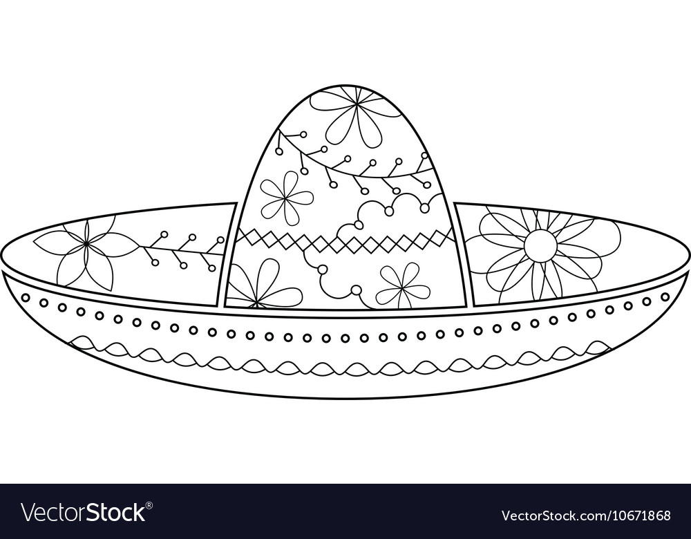 Sombrero coloring royalty free vector image