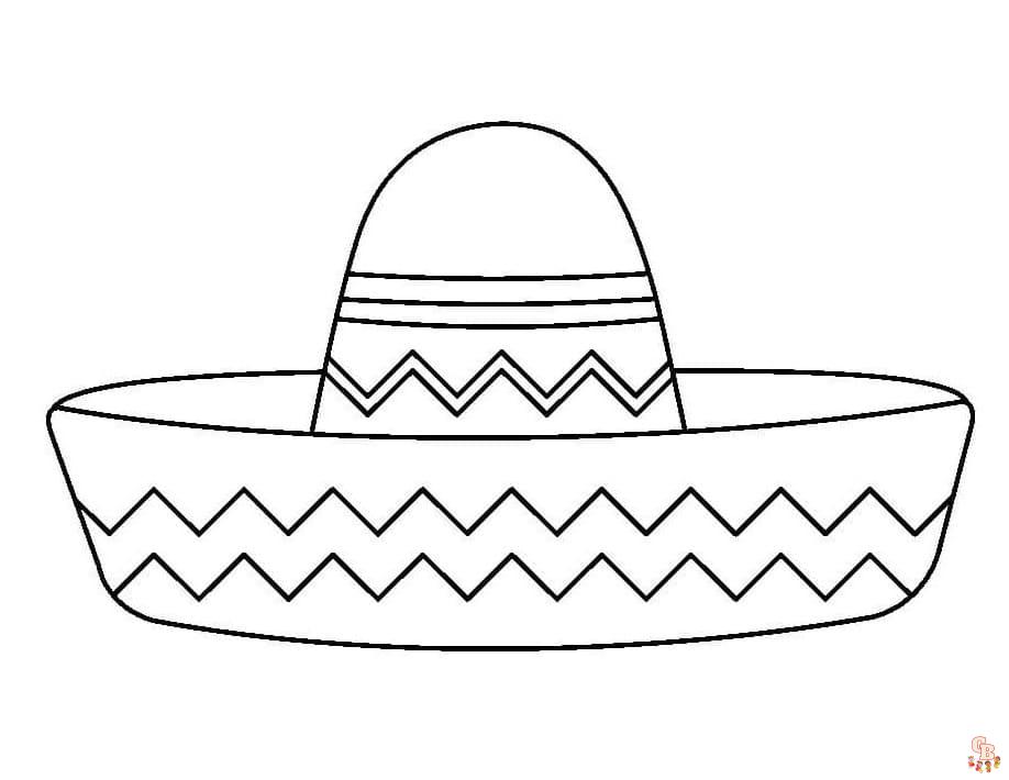Printable sombrero coloring pages free for kids and adults