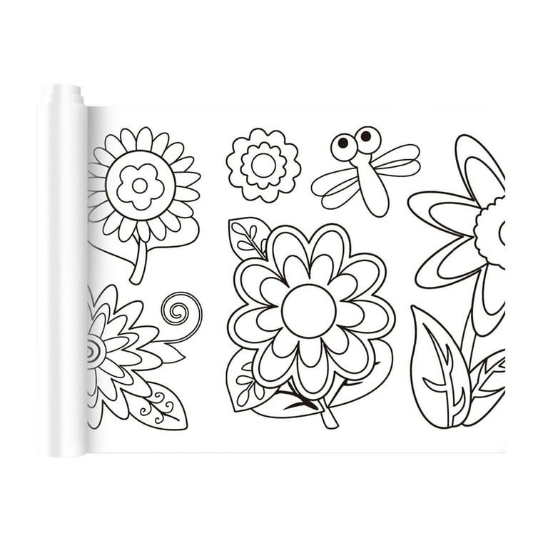 Art paper roll sticky painting wall coloring stickers coloring book diy coloring flower