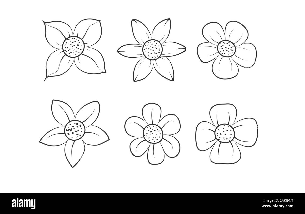 Flower stickers black and white stock photos images