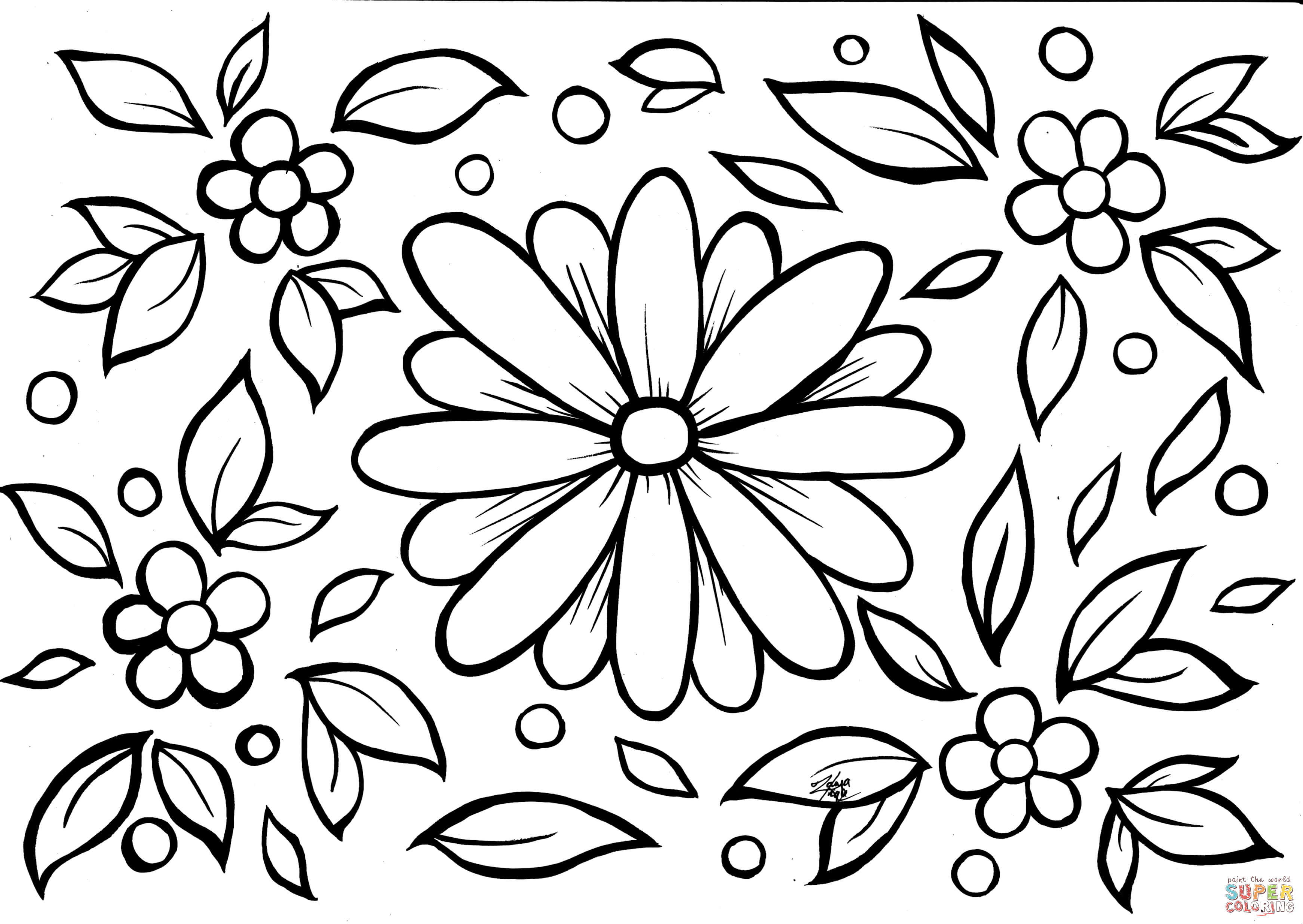 Flowers coloring page free printable coloring pages