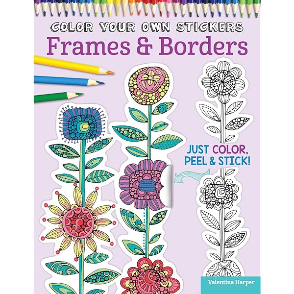 Color your own stickers frames borders just color peel stick design originals over customizable art decals floral designs pre