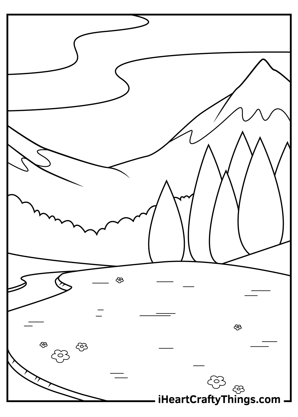 Mountains coloring pages free printables