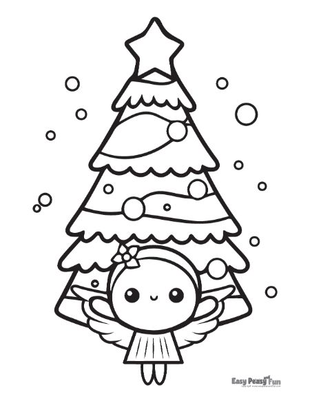 Printable christmas tree coloring pages