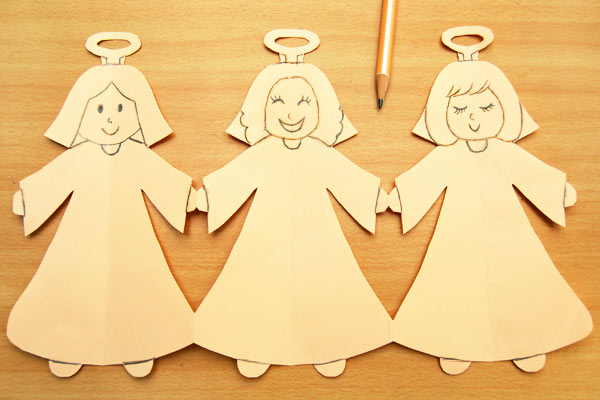 Paper angel chain kids crafts fun craft ideas