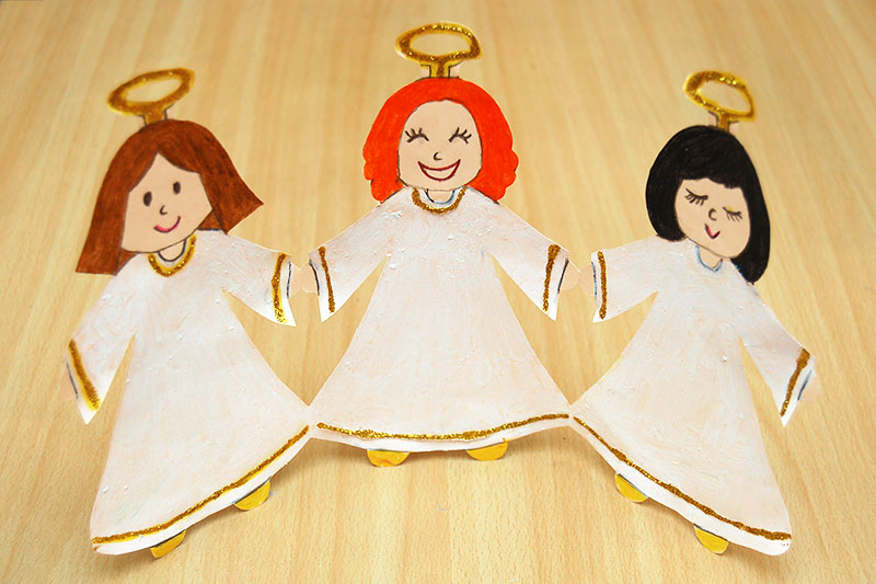 Paper angel chain kids crafts fun craft ideas