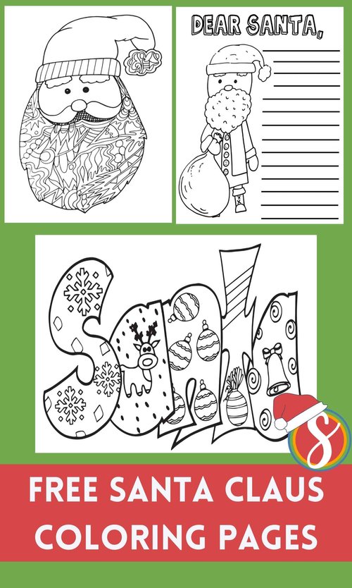 Free santa claus coloring pages â stevie doodles