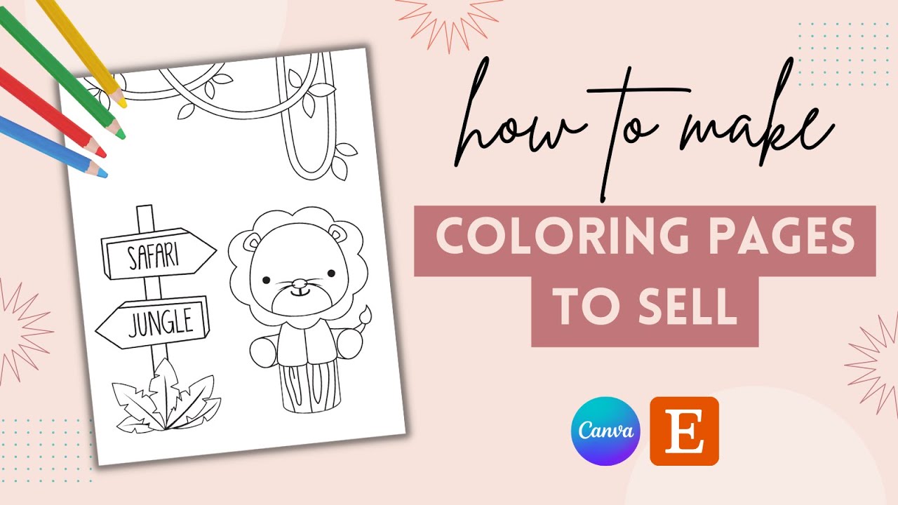 How to make coloring pages to sell in canva