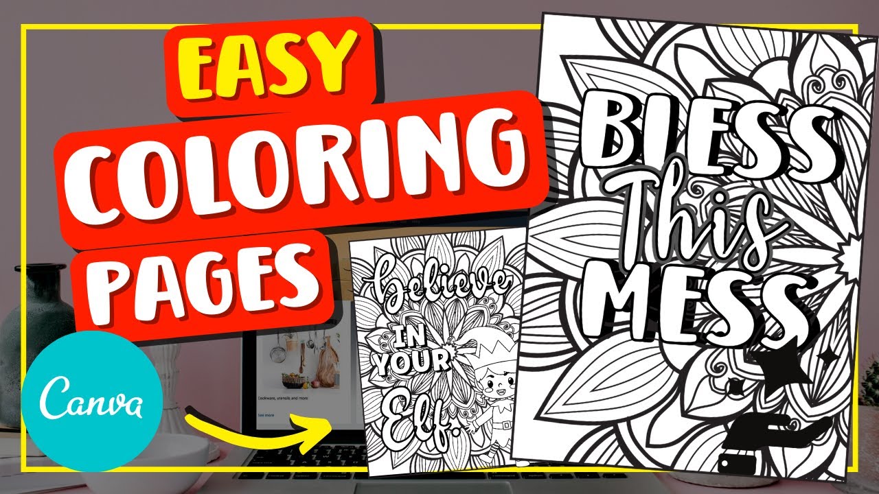 How to create digital coloring pages in canva to sell online