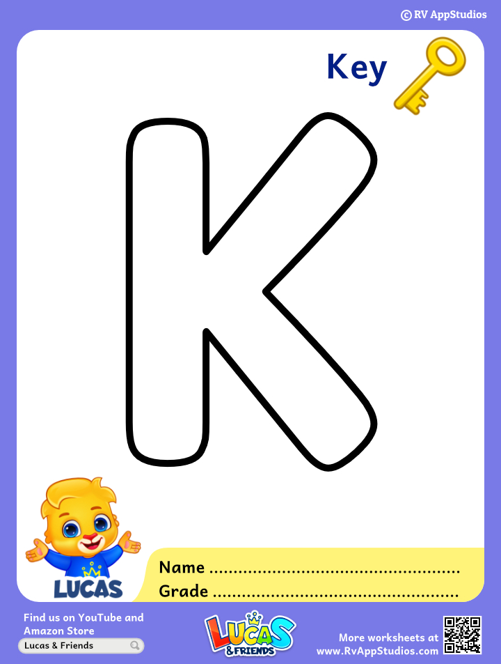 Letter k coloring pages