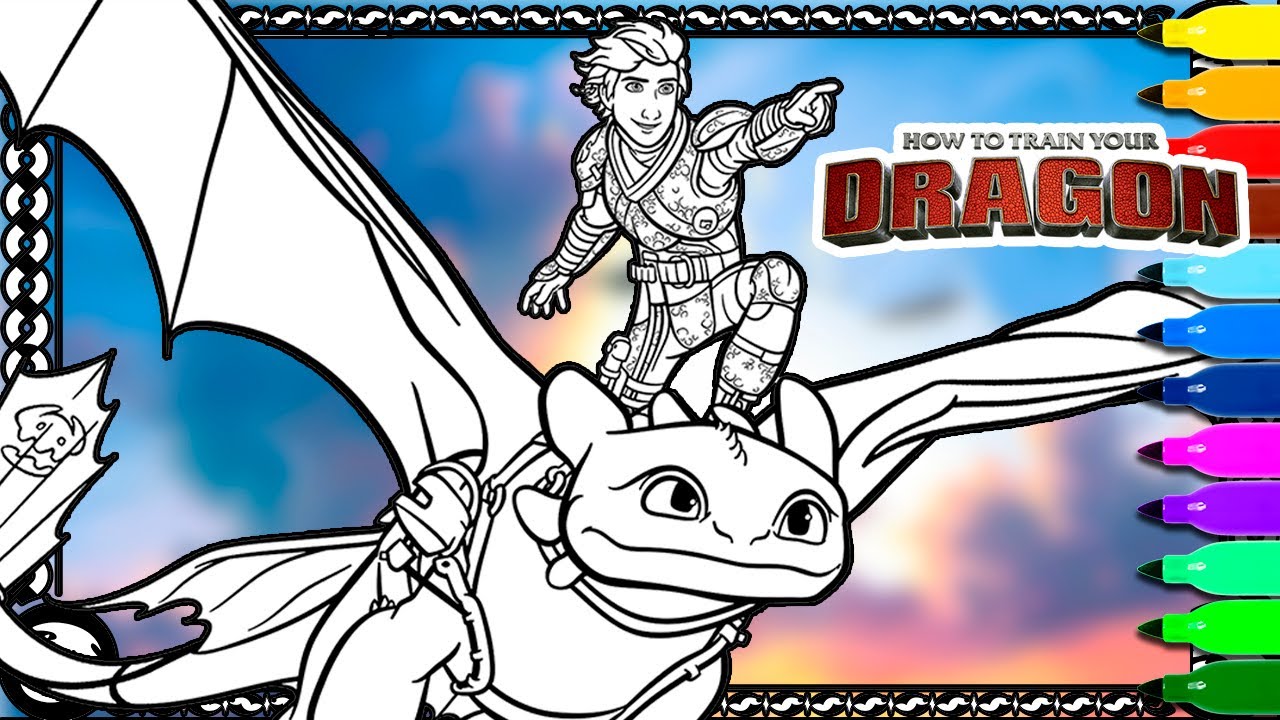 Colouring toothless and hiccup how to train your dragon pages