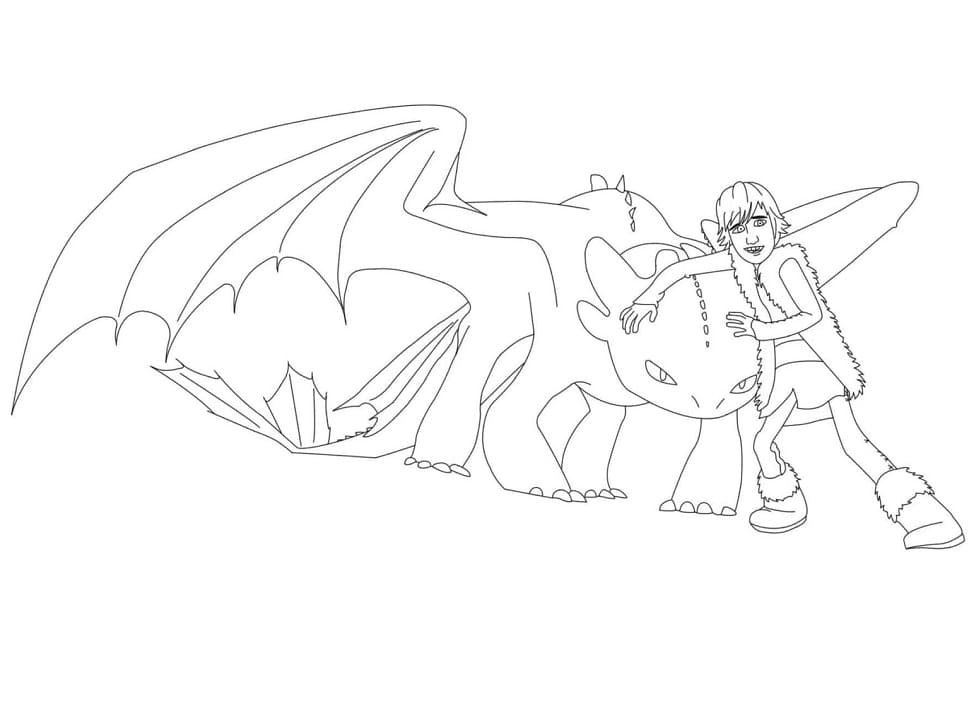 Toothless and friend hiccup coloring page