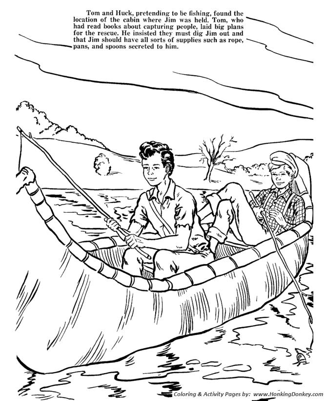 Huckleberry finn coloring pages page