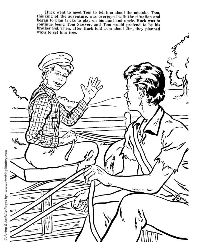 Huckleberry finn coloring pages page